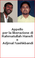 Manifesto per la liberazione di Rahmatullah Hanefi e Adjmal Nashkbandi